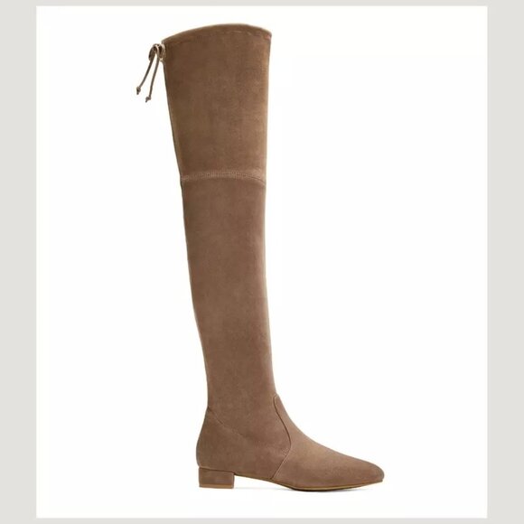 $950 STUART WEITZMAN Genna 25 City Over-the-knee BOOT TAUPE SUEDE 7.5 (PB38)